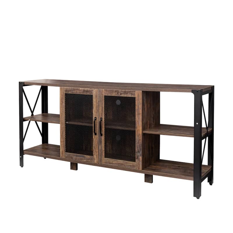 Farmhouse Style 70.87" TV Stand with Open Storage Design for TVs Up to 70"