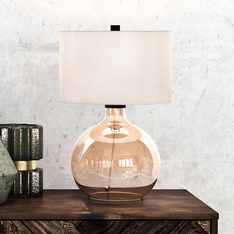 Lucia Table Lamp in Luster Glass with Linen Shade