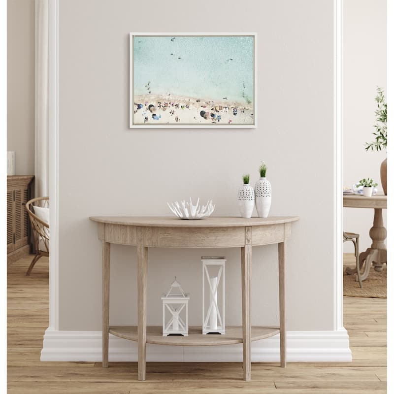 DesignOvation Sylvie Beach From Above Framed Canvas by Amy Peterson