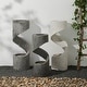 preview thumbnail 2 of 53, Glitzhome Modern Minimalist Spiral LED Polyresin Outdoor Fountain with Small Planter