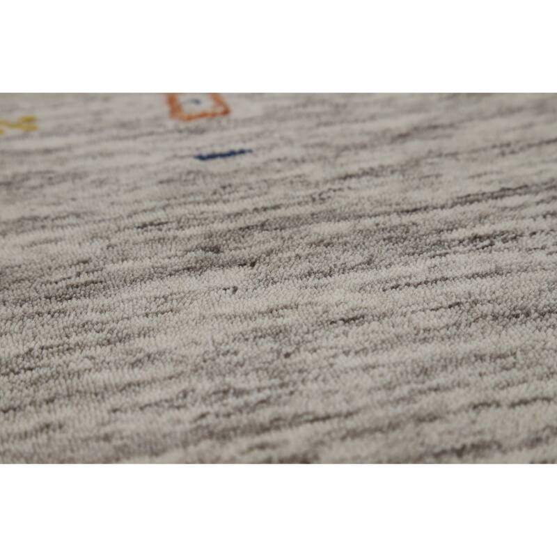 Hand Knotted Oriental 100% Wool Carpet Tribal Animal Pictorial Beige & Ivories Gabbeh Area Rug - 5' 11'' X 3' 11''