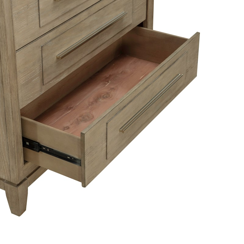 Liberty Furniture Brentwood Upholstered Bed Set with Dresser & Mirror, Chest - King or Queen