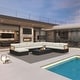 preview thumbnail 33 of 37, PURPLE LEAF GLFSF Outdoor sofas Black sofa with white seat for Yard Porch Deck Patio Conversation Sets 8seats+1 Ottoman+2 Tables/U-shaped