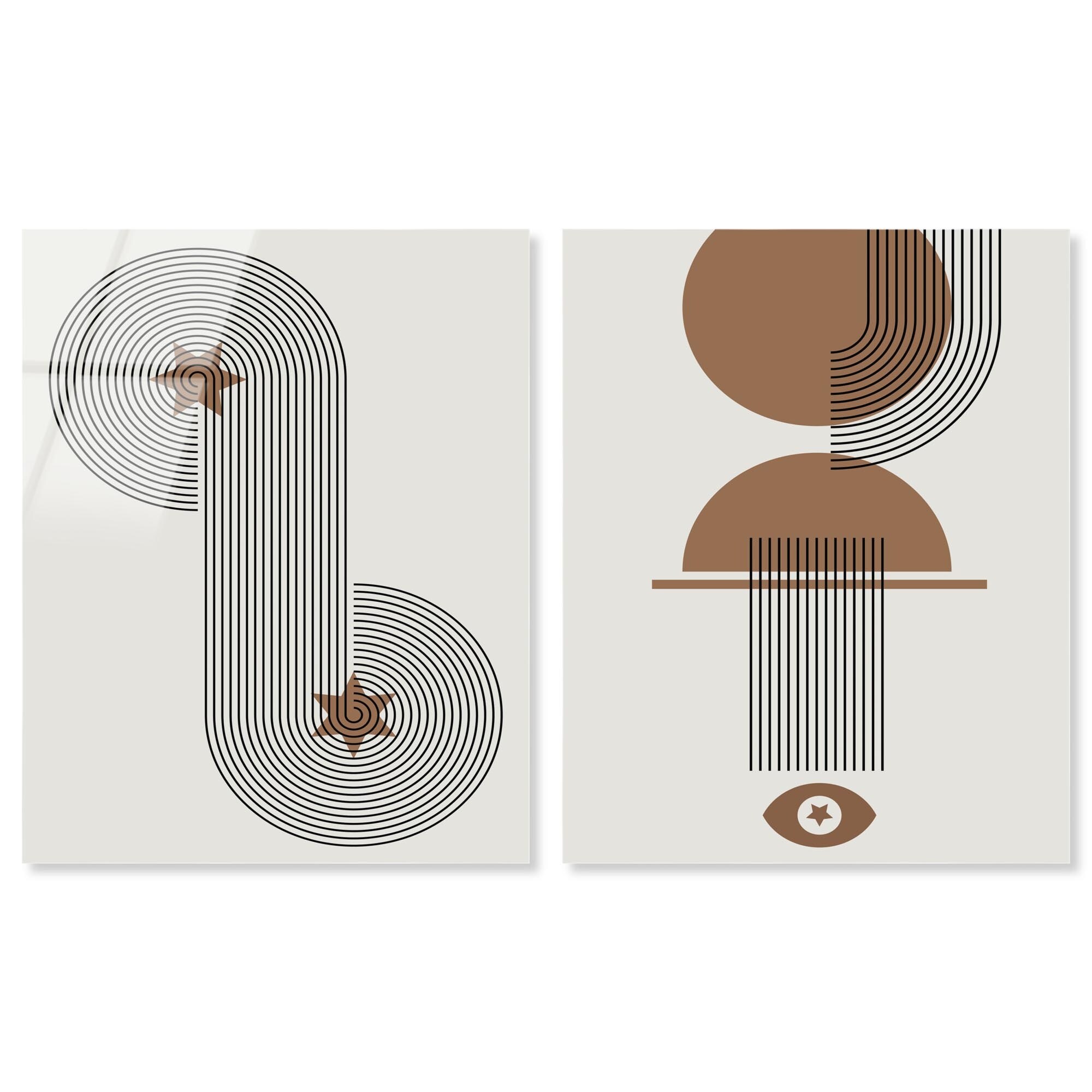 Dynamic Geometry Duo Livingroom Set Acrylic Print By Remedy