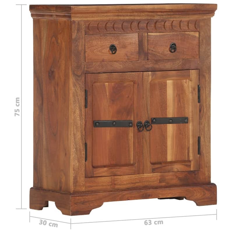 vidaXL Sideboard 24.8"x11.8"x29.5" Solid Acacia Wood