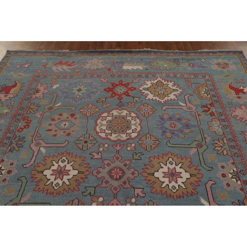 All-Over Oushak Oriental Area Rug Hand-Knotted Wool Carpet - 8'2"x 9'10"