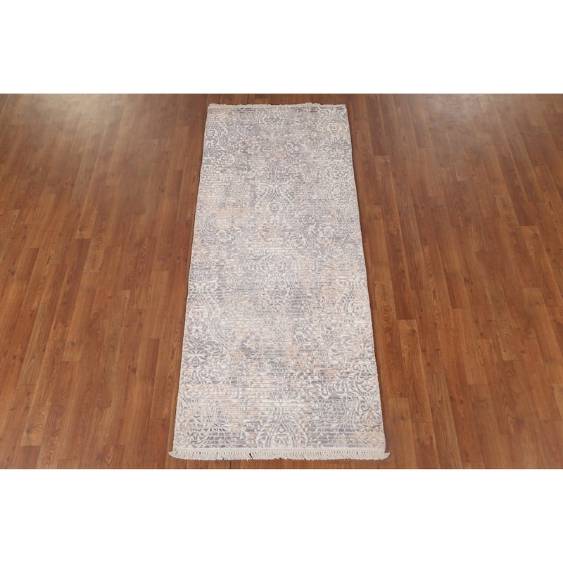 Modern Indian Accent Rug Handmade Indian Wool Carpet - 2'8"x 6'5"