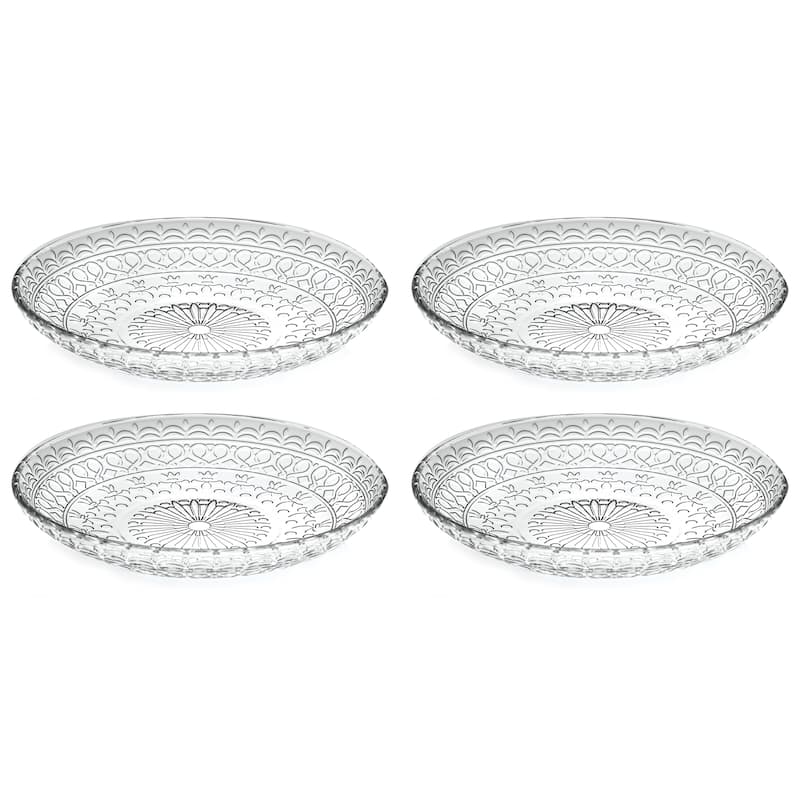 Majestic Gifts Inc.Glass Soup Bowl/Dessert Plate-Set/4 -8.2" Diameter
