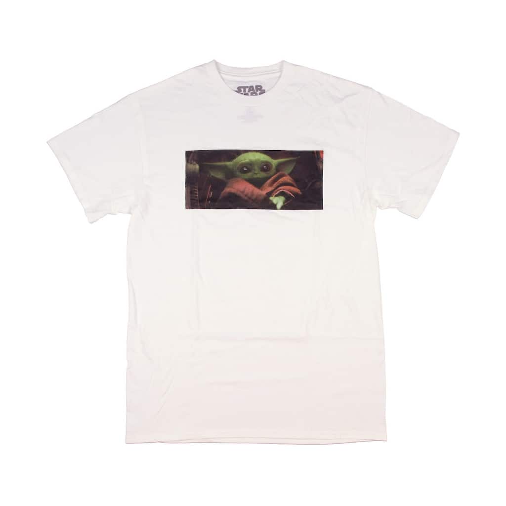 Star Wars Men's The Mandalorian Baby Yoda Small Photo T-Shirt