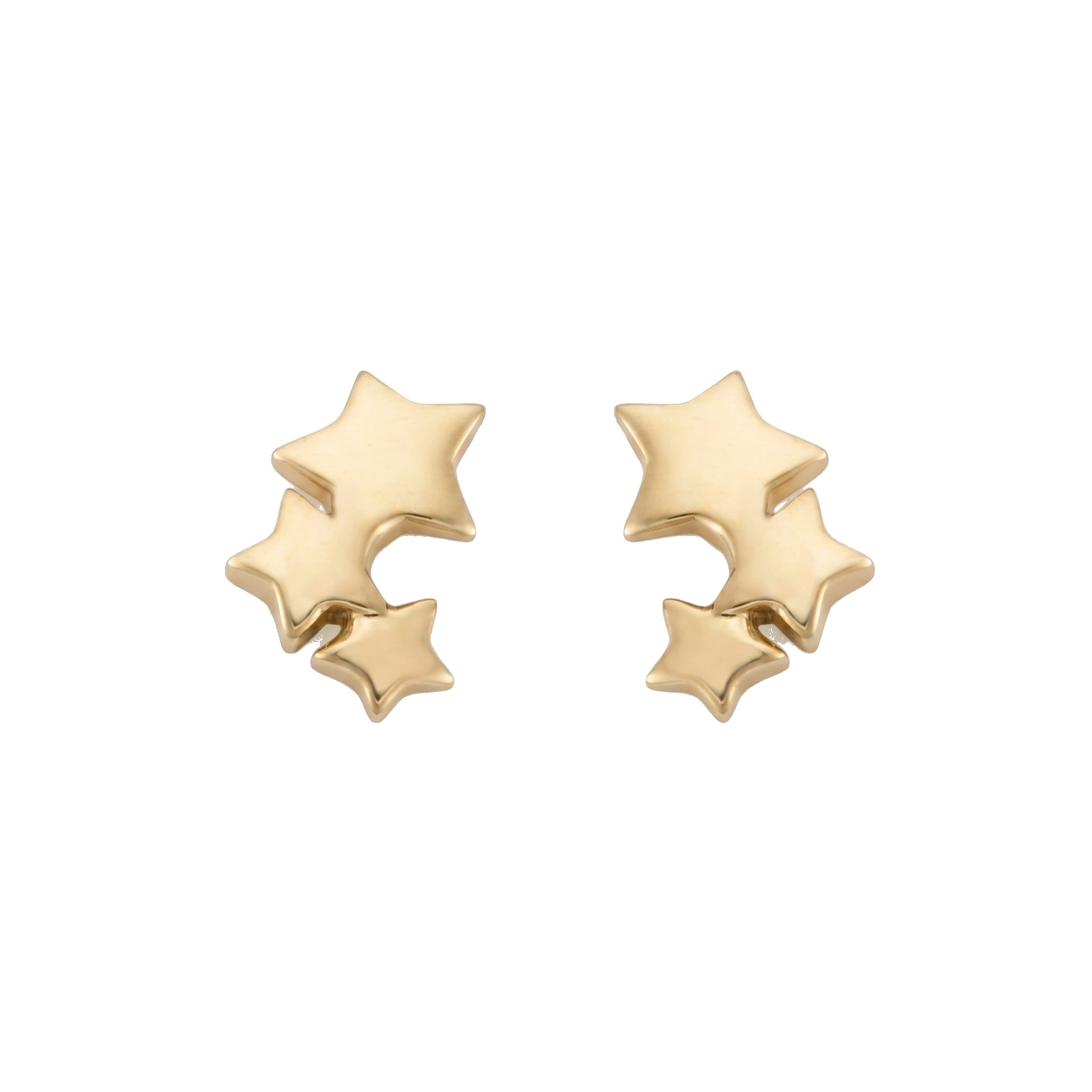 Au Naturale 14k Yellow Gold Triple Star Earrings