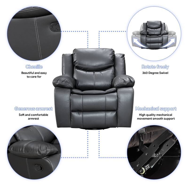 Recliner Rocking Chair With 360 Degree Swivel Recliner