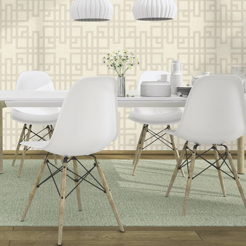 Advantage Mana White Trellis Wallpaper - 20.9in x 396in x 0.025in - 20.9in x 396in x 0.025in