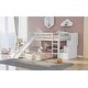 preview thumbnail 10 of 16, Modren Twin Over Twin Bunk Bed With Two Drawers With Convertible Ladder and Slide