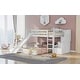 preview thumbnail 10 of 16, Twin over Twin Bunk Bed with Drawers and Slide, Stairway, White