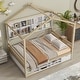 preview thumbnail 15 of 34, Elegant Full House Bed Kids Bed with Roof Frame,Bedside Storage Shelves,Ladder and Guardrail