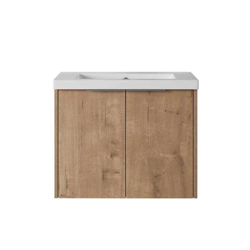 30" Floating Bathroom Vanity with Resin Sink, Soft Closing Door, and Ample Storage Space - 23.6in L Plywood