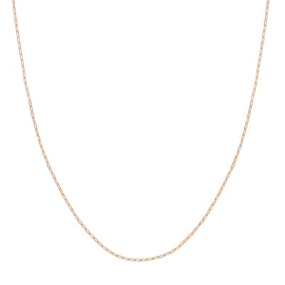 Curata 14k Rose Gold 1.25mm Paperclip Chain Necklace (Lobster)