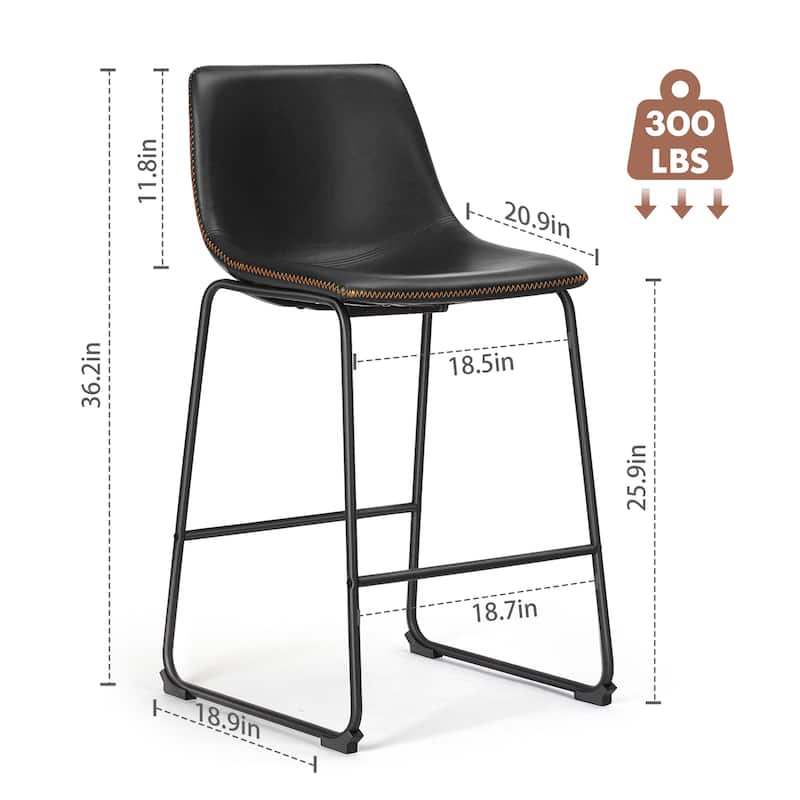 26-Inch Modern Bar Stools Set of 2, Counter Height
