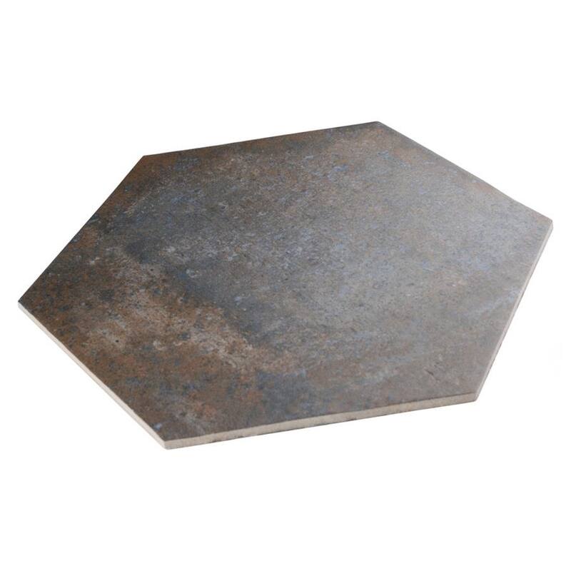 Merola Tile Boston Ferro Hex Ombra 14-1/8" x 16-1/4" Porcelain Floor and Wall Tile