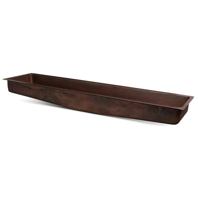 60-in Rectangle Under Counter Hammered Copper Bathroom Sink (LREC60DB)