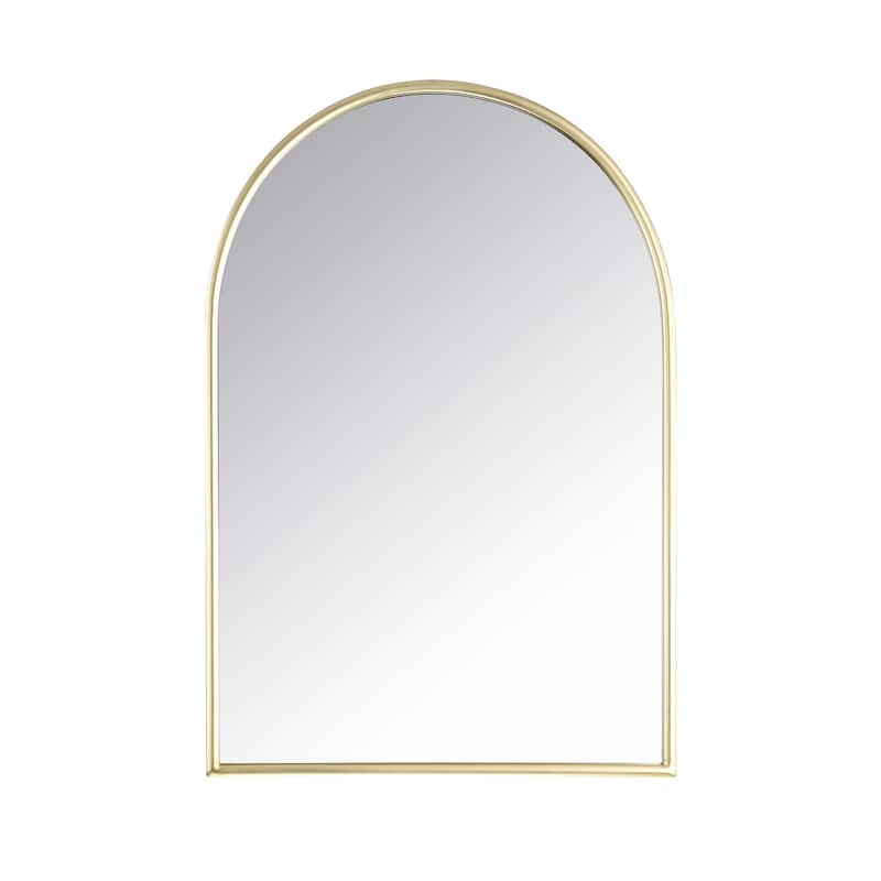 Gold 24 in. W x 35 in. H Arched Metal Frame Iron Modern Accent Mirror - 23.6 in. W x 35.5 in. H x 1 in. D