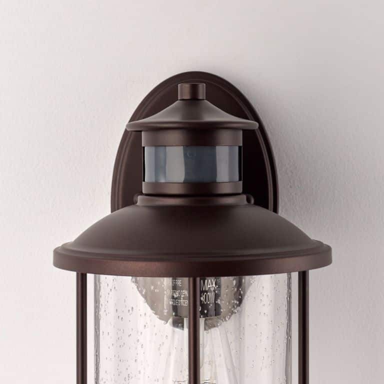 Savitar 11.5"H Motion Sensor Outdoor Wall Light with Seeded Glass