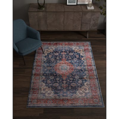 Domani Comfort Distressed At Midnight Boho Faux Fur Rug