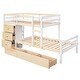 preview thumbnail 14 of 28, Twin over Twin Loft Bunk Bed with Drawers and Ladder