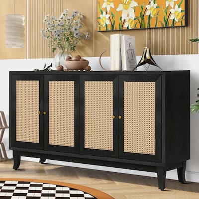 Modern Farmhouse Style Horizontal Sideboard with Two Cabinets