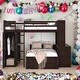 preview thumbnail 2 of 13, Contemporary Full size Loft Bed with a Stand-alone bed, Shelves, Desk and Wardrobe, Health and Comfort, Maximized Space, Black