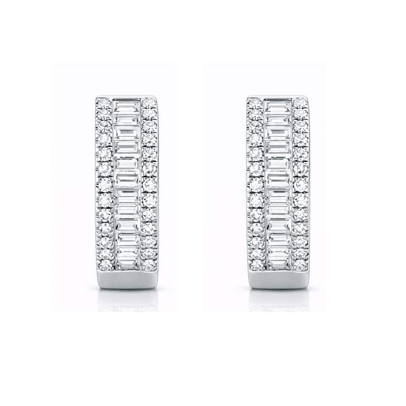 Auriya 14k Gold Lab Grown Diamond Fashion Hoop Earrings 2.70 ct. tw. (F-G VS) - White