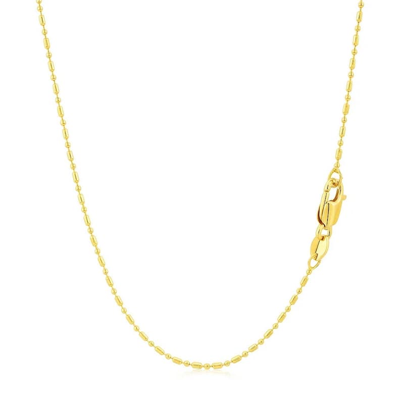 MayaMila 14k Yellow Gold Diamond-Cut Bead Chain 1.0mm