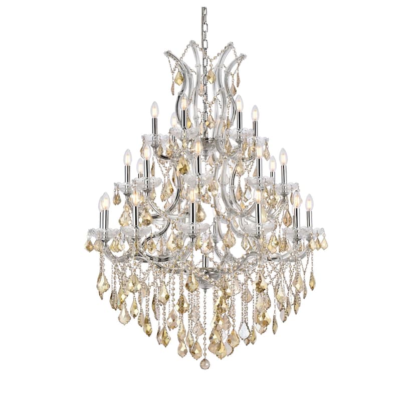 Fleur Illumination Collection Chandelier D:38in H:52in Lt:28 Chrome Finish