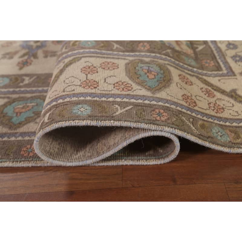 Distressed Tabriz Persian Vintage Rug Handmade Wool Carpet - 8'2"x 10'8"