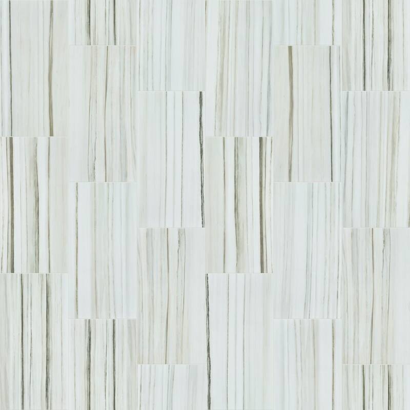 Shaw Range - 12" x 24" Rectangle Floor Tile - Polished Marble Visual - - Zebrino