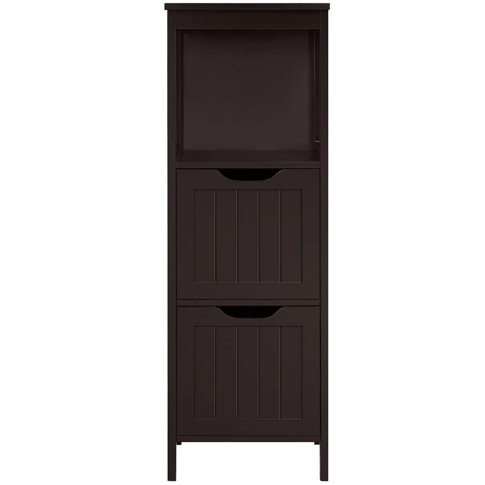 Yaheetech 3 Tiers Floor Bath Cabinet, 2 Hideaway Drawers 1 Shelf
