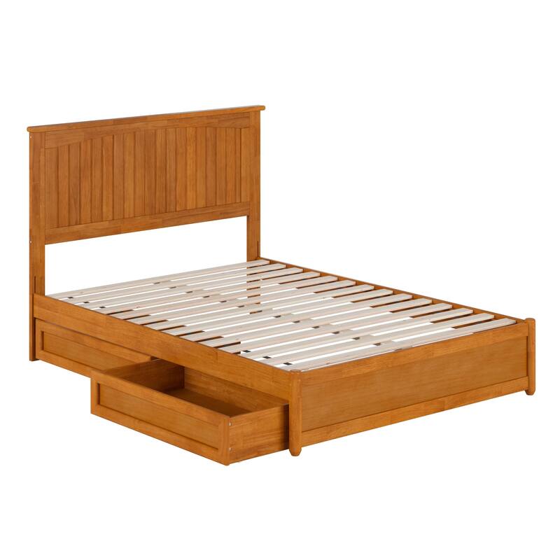 Malta Platform Bed with Panel Footboard and Storage Drawers