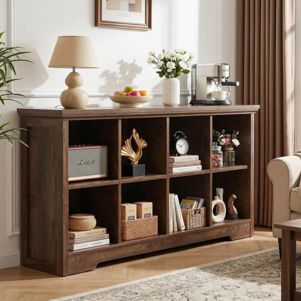 8 Cube Bookshelf with Charging Station, Cube Organizer for Storage Bin