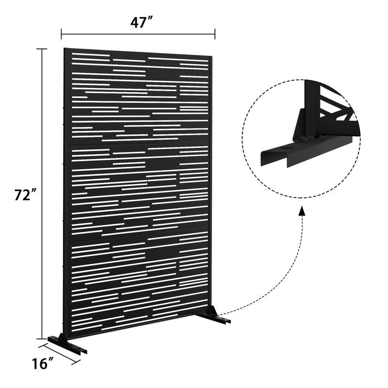 Shine Metal Privacy Screen Panel Free Standing - 72*47
