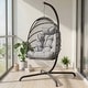 preview thumbnail 31 of 53, Oversized 1-Person Foldable Hanging Egg Chair - Wicker Swing Chair with Stand, Portable for Indoor Outdoor Patio