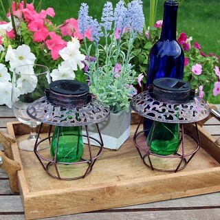 Shop Sunnydaze Outdoor Antique Hanging Solar Lantern with ...
