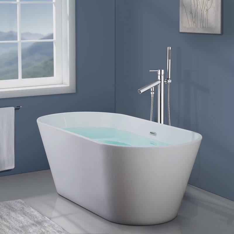 Topcraft Floor Mounted Bathtub Filler with Handheld Showerhead