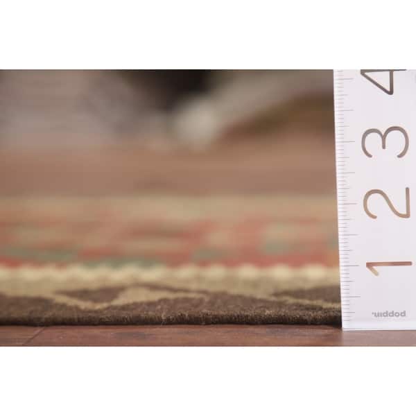 Geometric Kilim Runner Rug Reversible Flat-weave Wool Carpet - 2'2