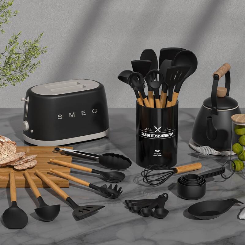 Kitchen Cooking Utensils Set, 33 pcs Non-Stick Utensils Spatula Set with Holder