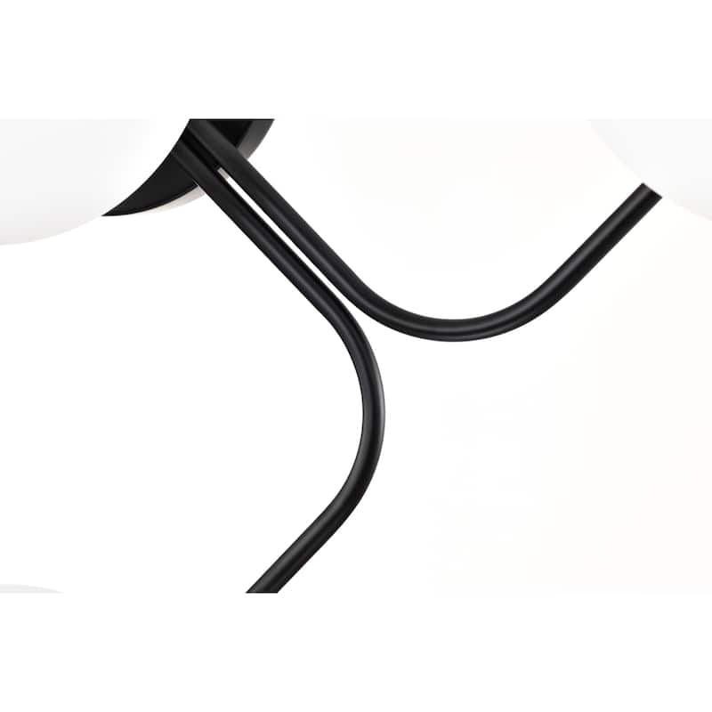 Camris 5-Light Matte Black Chandelier Frosted Glass Shades