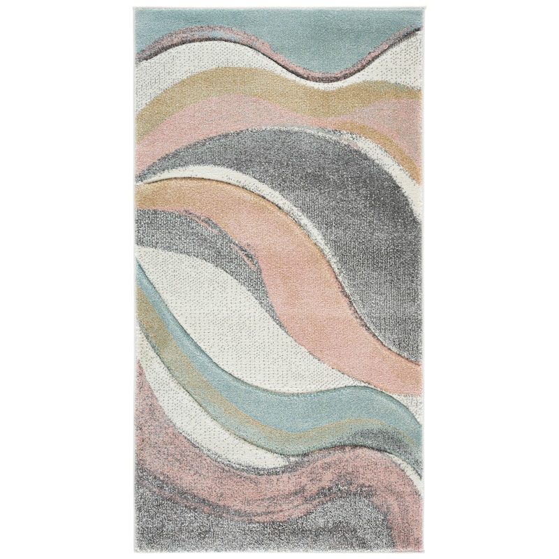 SAFAVIEH Hollywood Zohreh Mid-Century Modern Abstract Rug - 4' x 6' - Grey/Pink