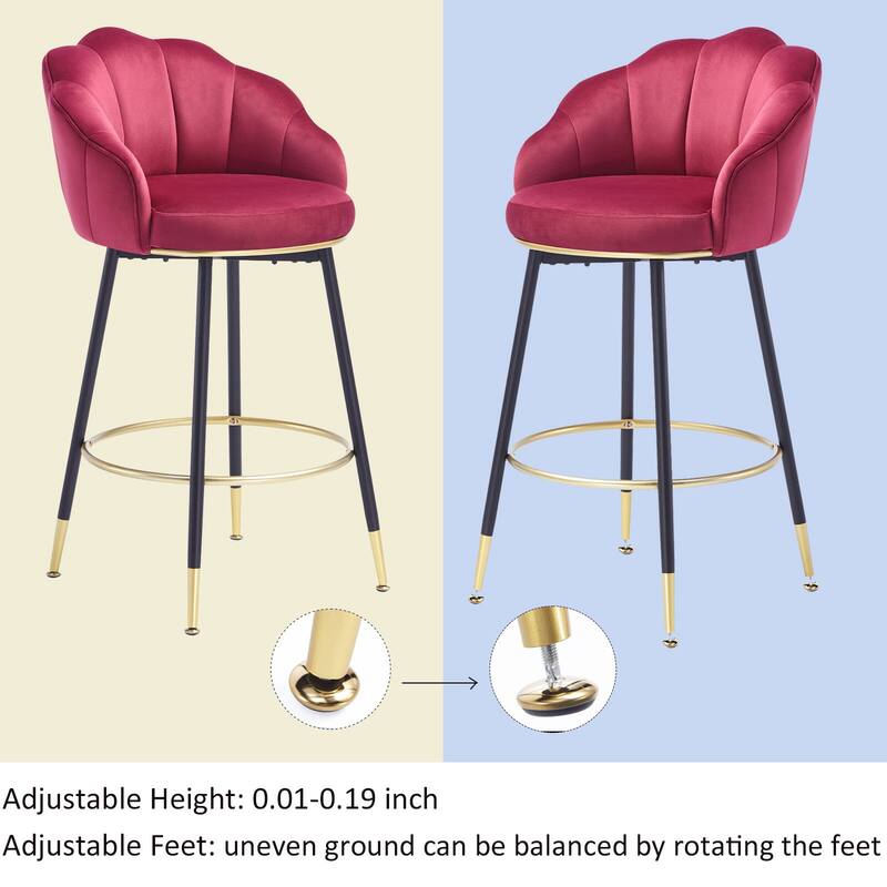 Hausfame Modern Swivel Bar Stools With Backs (Set of 2) - 22.2 in. W X 21.3 in. D X 39.6 in. H