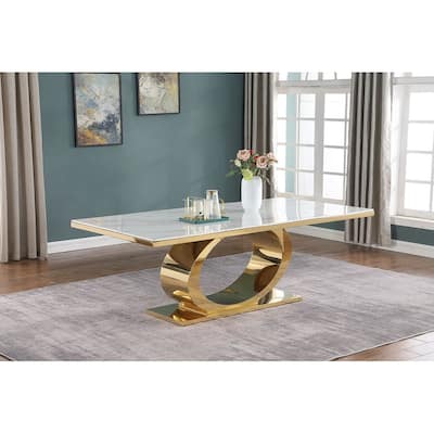 Best Quality Furniture White Marble Dining Table