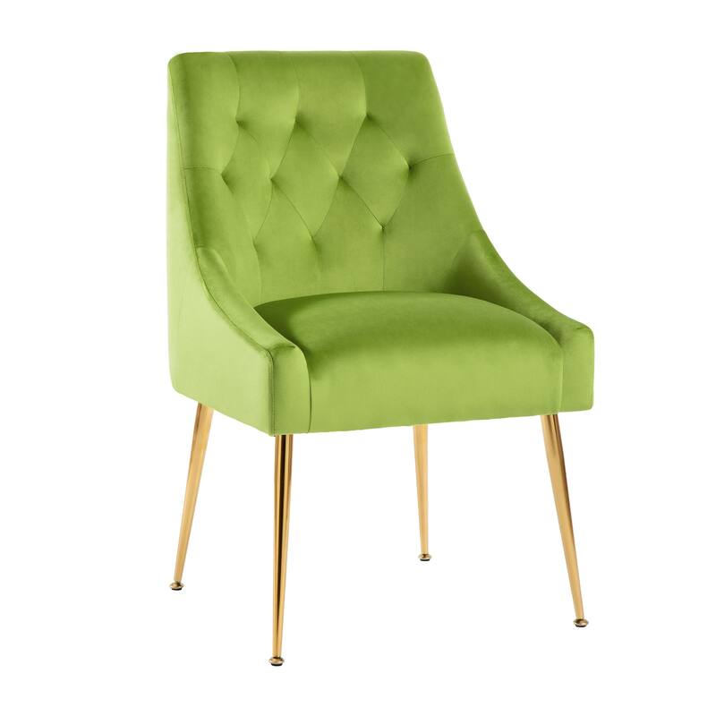 XINMICS Mid-Century Modern Velvet Dining Chair, Upholstered Parsons Chair, Set of 2