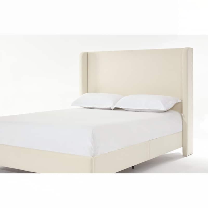 High Headboard Upholstered Platform Bed No Box Spring Needed
